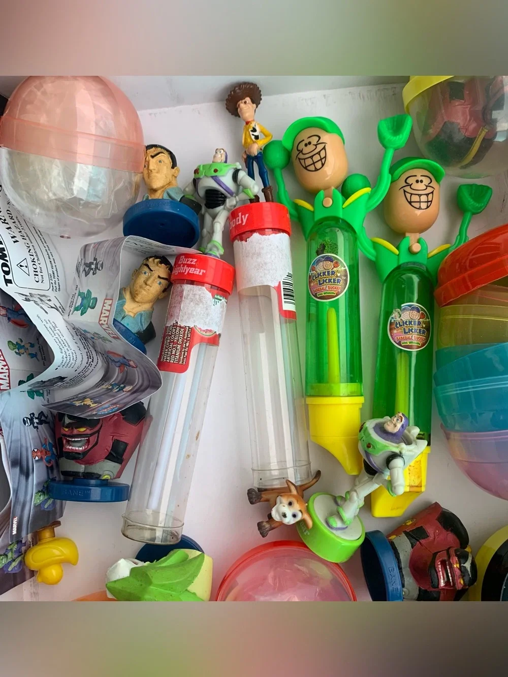 Vintage Disney Pixar Toy Story & Marvel Gacha Toy Vending Capsules & Collectible
